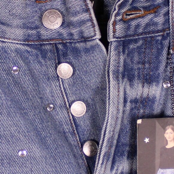 NWT Simple Society Y2K Crystal Destroyed‎ High Rise Straight Jeans 5/27 Festival - Picture 10 of 14